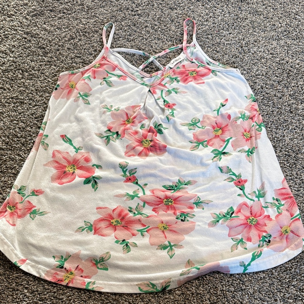 Floral Camisole Top with Pink and White Design